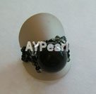 Wholesale ring jewelry-Black Onyx and Austrian crystal finger ring