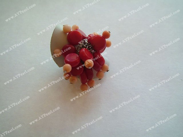 coral finger ring