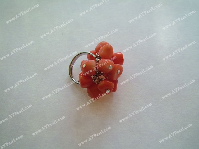 coral finger ring