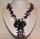 Amethyst black jade necklace
