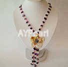 Amethyst Rose quartz shell necklace