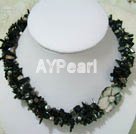 Wholesale Gemstone Necklace-pearls and black agate necklace