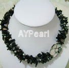 perles et noir collier agate