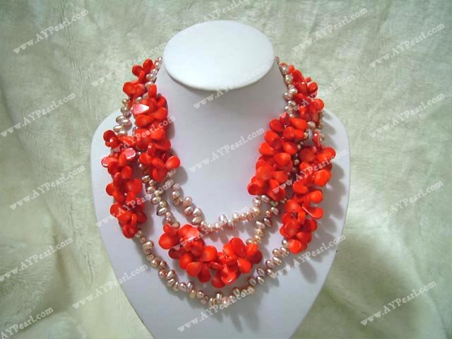 coral pearl necklace