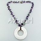 Wholesale Amethyst Black lip Shell Necklace