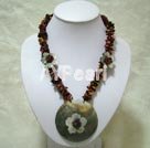 black shell and Silver Leaf Agate necklace