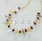 garnet yellow crystal necklace