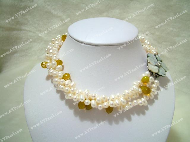 pearls crystal necklace