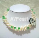 Pearl grünen Quarz Halskette