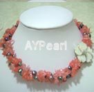 Wholesale pearl Cherry quartz necklace