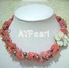 pearl Cherry quartz necklace