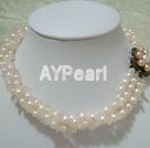 Rose quartz pearl necklace