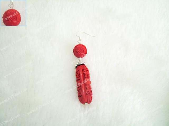 Laque sculpté boucle d'oreille