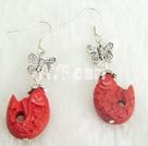 Wholesale carved lacquerware earrings