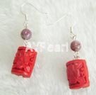 lacquer-carved earring