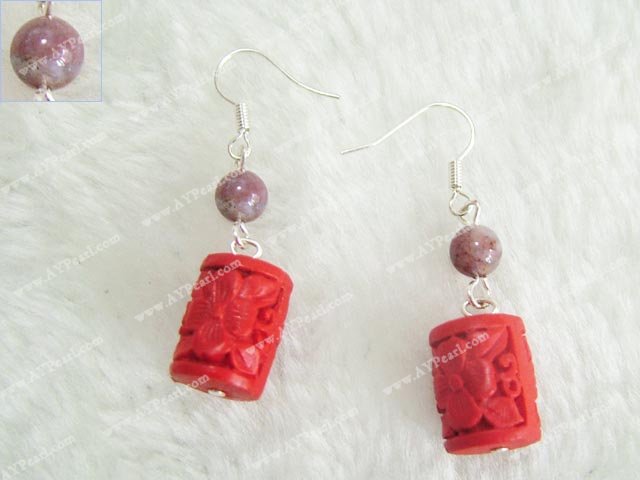 lacquer-carved earring