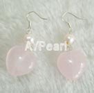 Rose quartz pearl earrings