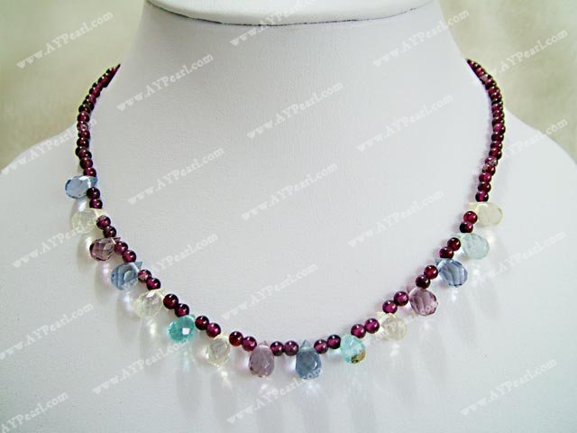 garnet crystal necklace