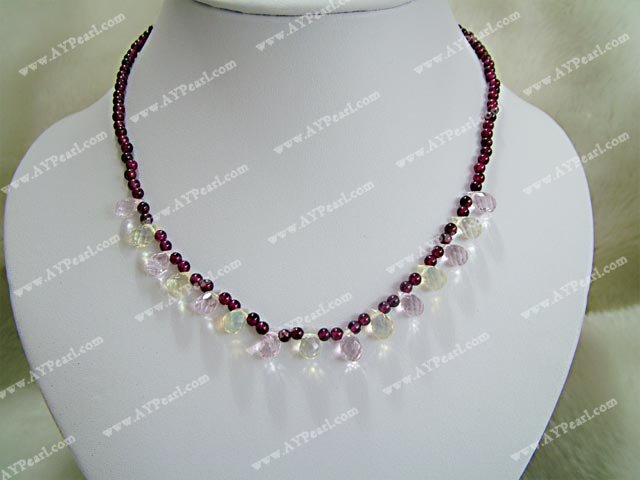 garnet crystal necklace