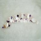 Amethyst rose quartz shell bracelet