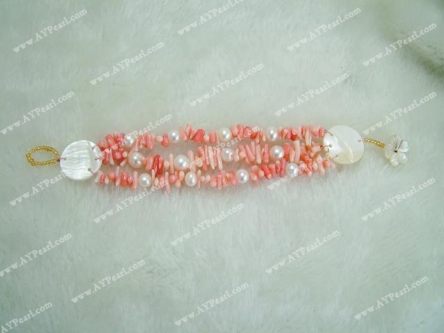 coral pearl bracelet