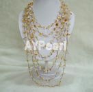 -crystal Rose quartz necklace
