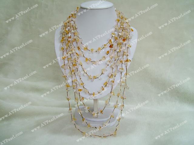 crystal Rose quartz necklace