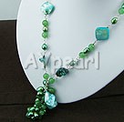 aventurine shell pearl necklace