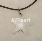 crystal starfish necklace cristal stea colier