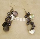 Wholesale earring-Black Pearl Shell Earring