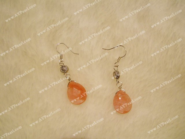 cherry quartz earring
