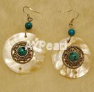 shell turquoise earring