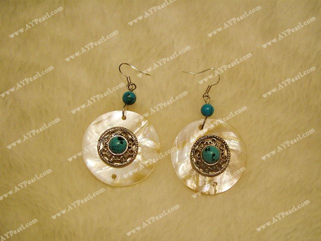 shell turquoise earring