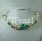 Turquoise and pearl necklace