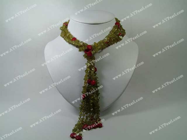 green garnet coral necklace