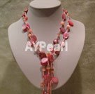 Wholesale Gemstone Necklace-pink series cat's eye shell necklace