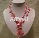 Wholesale pink series cat's eye shell necklace