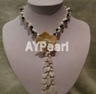 Wholesale Malachite cat's eye shell necklace 