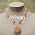 Wholesale rose quartz necklace