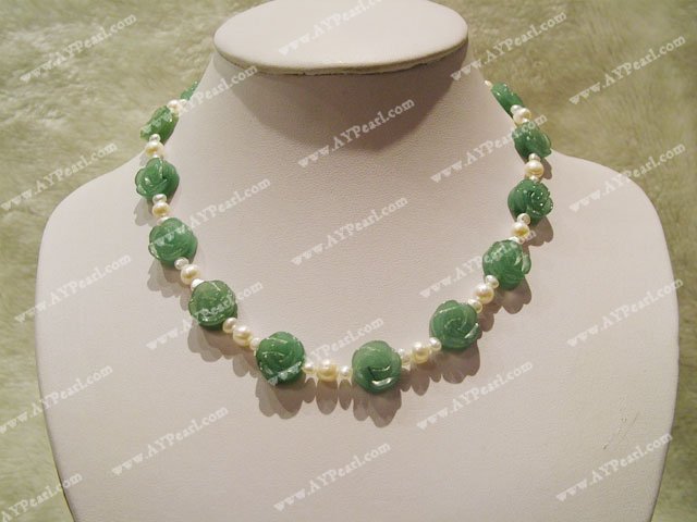 Aventurine μαργαριτάρι κολιέ