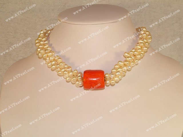 pearl coral necklace