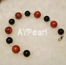 obsidian sponge coral bracelet  