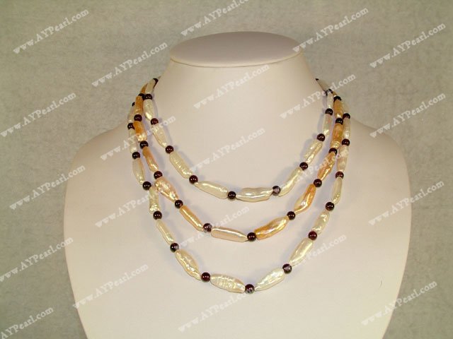 pearl garnet necklace