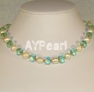 blue quartz pearl necklace