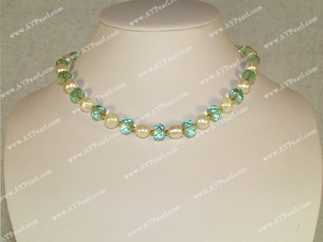 blue quartz pearl necklace