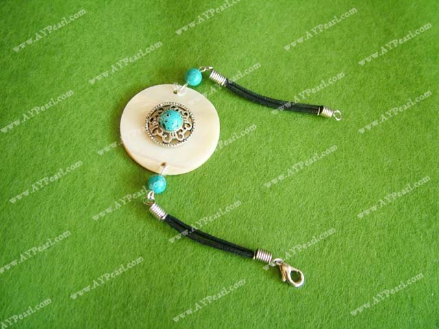 Turquoise shell bracelet