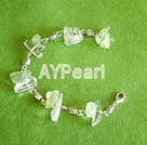 Green rutilated quartz crystal bracelet