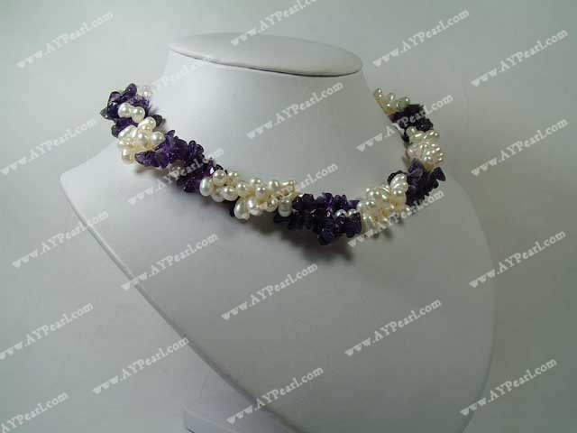 Amethyst pearl necklace