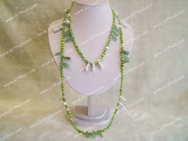 pearl aventurine howlite necklace