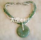 Wholesale Gemstone Jewelry-aventurine pearl necklace